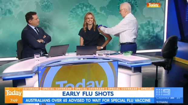 Today's Allison Langdon gets the flu shot on air
