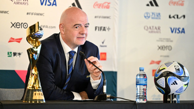 FIFA President Gianni Infantino during the official opening press conference for the FIFA Women's World Cup.