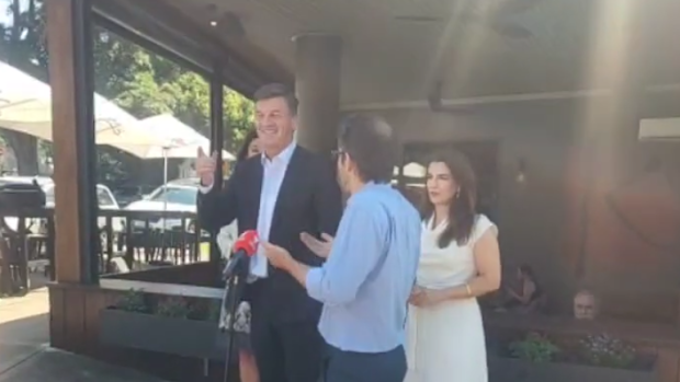 Angus Taylor's media conference was relocated.