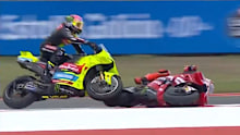 Marz Marquez crashes into Fabio Di Giannantonio.