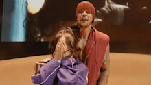 The singer has been a long-time fan of Bieber and was overcome with emotion on stage. 