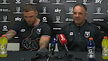 James Fisher-Harris and Stacey Jones post-match. 