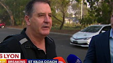 Ross Lyon speaks to media.