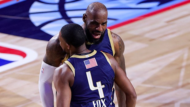 LeBron James in action during the NBA All-Star game.