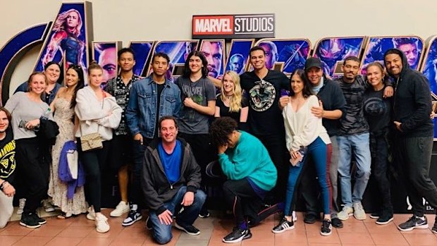 Prince Jackson and Blanket Jackson watch Avengers: Endgame