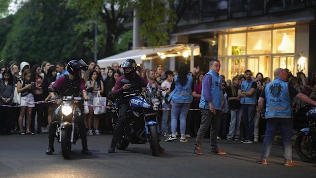 Police cordon off a hotel where English musician Liam Payne, a former member of the band One Direction, was found dead after falling from a balcony in Buenos Aires, Argentina, Wednesday, Oct. 16, 2024.