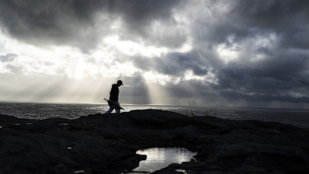 Early morning at Mistral Point, Maroubra. generic weather, cold, storm, rain. May 18, 2023. 