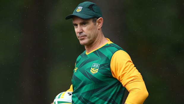 Head Coach Brad Fittler looks on during a Prime Minister's XIII training session in 2024.