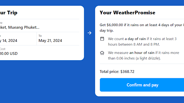 WeatherPromise uses AI to predict the weather on your trip.