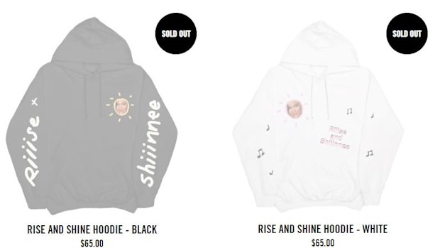 Kylie Jenner, Rise and Shine, hoodies, merchandise, sold out