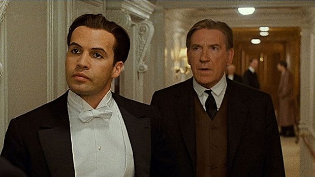 David Warner and Billy Zane in Titanic.