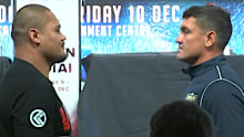 Joey Leilua and Chris Heighington on Monday.