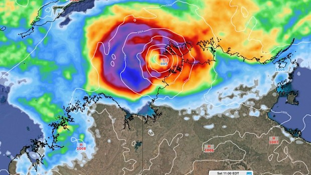 A tropical cyclone watch has been issued for Darwin as a low pressure system gains strength in the Timor Sea.