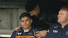 Sonny Bill Williams comforts Noah Lolesio.