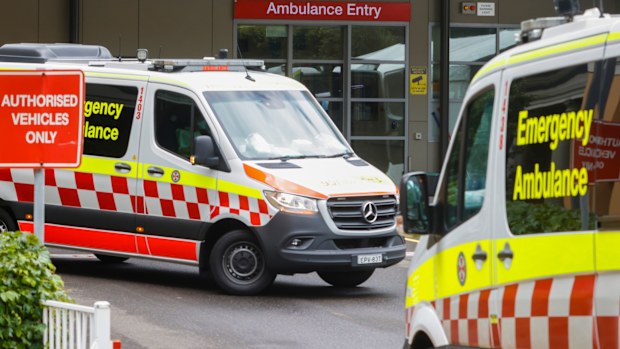 An ambulance arrives at St Vincent's Hospital in Sydney