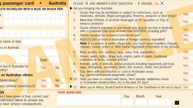 Passengers on some flights have been the first to enter Australia without filling out the dreaded Incoming Passenger Card.