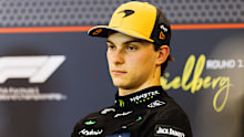 Oscar Piastri from Australia from the McLaren Formula 1 Team takes part in a press conference after qualifying. Photo: Philipp von Ditfurth/dpa (Photo by Philipp von Ditfurth/picture alliance via Getty Images)