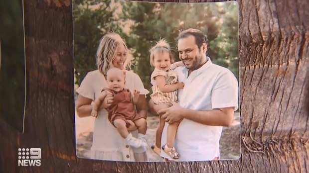 Ori Zavros, wife Lindsey and children Zane and Zoe are stranded in the Simpson Desert