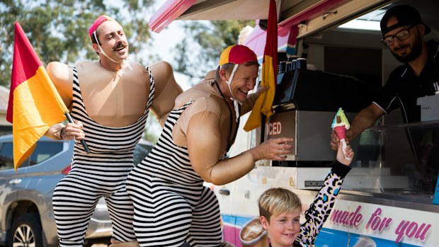 The wacky Lifesavers at the Australia Day preview at Parramatta Park in Sydney on January 13, 2020. Photo: Isabella Porras / Sydney Morning Herald