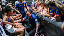 Scott Ninnis, coach of the Lightning, during the round 12 WNBL match between Adelaide Lightning and Townsville Fire.