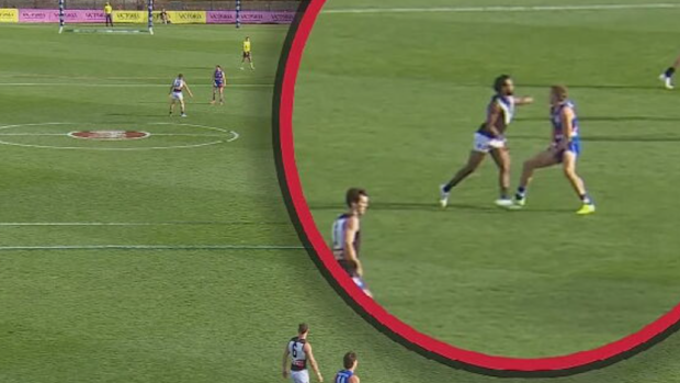 Willie Rioli hits Bailey Dale.