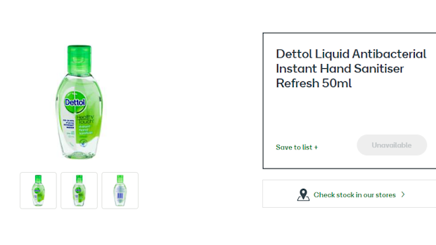 Woolworths have confirmed that their Australian stores are completely sold out of all sanitiser products.