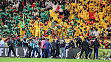 Senegal fans were angry with the penalty handed to Morocco. 