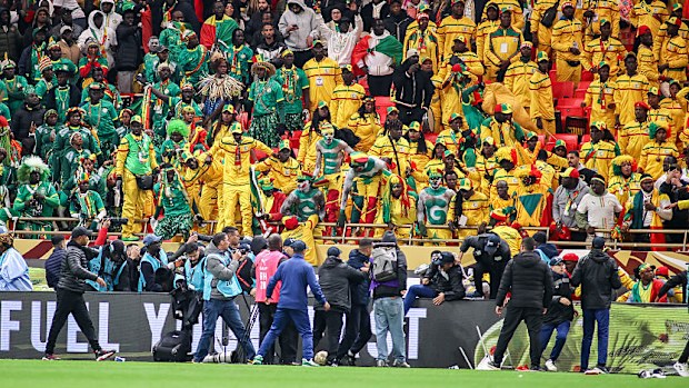 Senegal fans were angry with the penalty handed to Morocco.