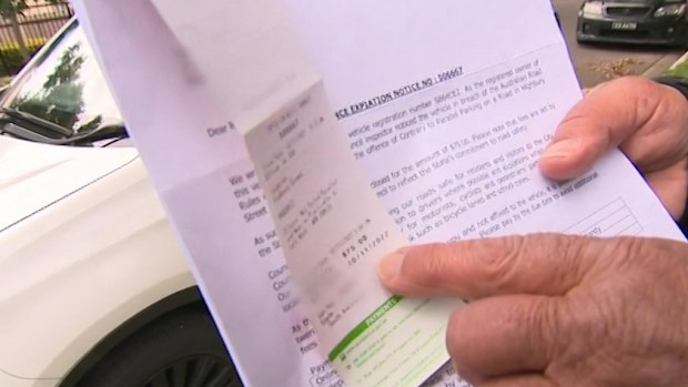 The grandfather said when the $75 fine arrived in the grandfather's letterbox he "couldn't believe it".