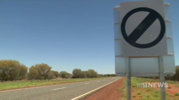No speed limits are in place on a 200km stretch of road from Barrow Creek to Alice Springs. (9NEWS)