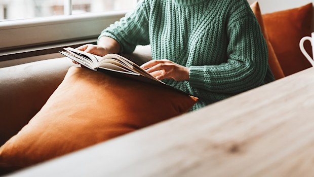 Woman reading book