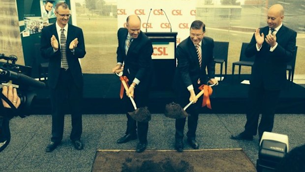 Premier Denis Napthine would not reveal how much money the state government had put towards CSL Broadmeadows' expansion. (Andrew Lund, 9NEWS)