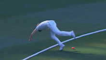 Ellyse Perry saved a boundary but suffered a hip injury on day one of the Women's Ashes Test at the MCG.