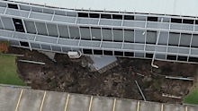 The 10-metre-wide sinkhole opened up on West Botany Street in Rockdale on March 1, 2024.
