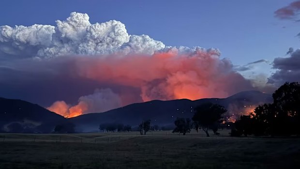 Bushfire seen in Walwa, Victoria