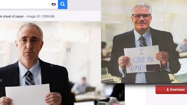 Doctored images of scammer