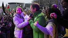 Climate activist Greta Thunberg is interrupted by a climate activist.