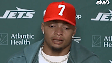 Justin Fields speaks to media