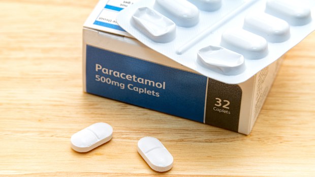 Generic box of paracetamol pills