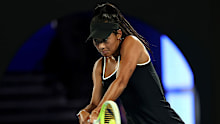 Priscilla Hon of Australia plays a backhand.
