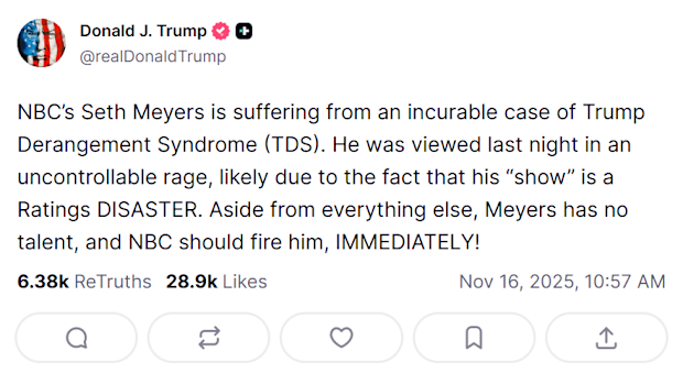 Donald Trump calls for Seth Meyers to be fired