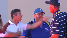 Rory McIlroy confronted American caddie Jim 'Bones' Mackay at the Ryder Cup.