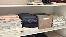Organisation of the linen in the closet