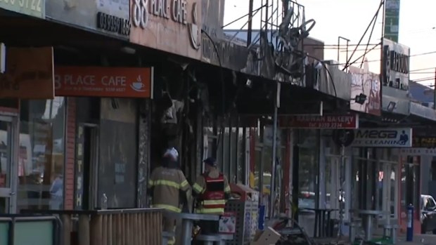 An investigation is underway after a suspected arson attack on an Acai shop in Melbourne spread to adjoining businesses. The Acai shop on Mahoneys Road in Campbellfield was completely alight by the time police arrived at 3.40am. 