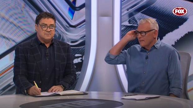 Garry Lyon and Adam Simpson during the off-air recording. 