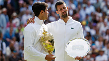 Carlos Alcaraz and Novak Djokovic.