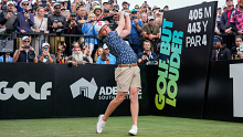 Cam Smith of Ripper GC tees off at LIV Adelaide.(Photo by Asanka Ratnayake/Getty Images)