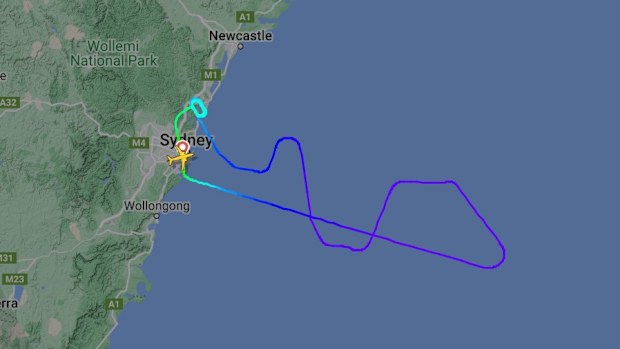 QF141 turned around and landed back in Sydney.