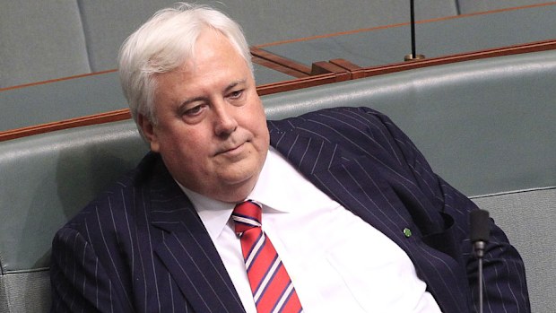 Palmer United Party leader Clive Palmer is seen during the opening of the 44th Parliament (AAP Image/Daniel Munoz)
