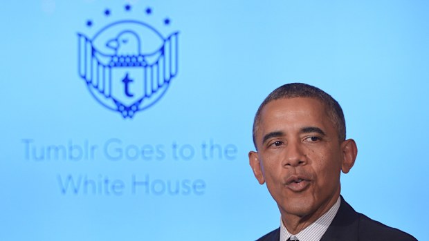 US President Barack Obama speaks during an event on the bloging site Tumblr (Mandel Ngan/AFP/Getty Images)